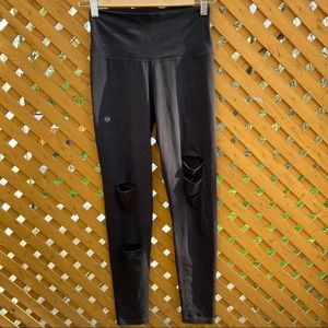 Aerie Distressed Leggings- Black- NWOT